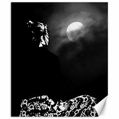 Moonlit Meditation: Black And White Illustration Canvas 20  X 24  by dflcprintsclothing