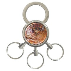 Brown Bronze Blend 3-ring Key Chain by kaleidomarblingart