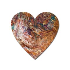 Brown Bronze Blend Heart Magnet by kaleidomarblingart