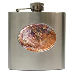 Brown Bronze Blend Hip Flask (6 Oz) by kaleidomarblingart