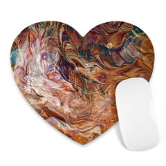 Brown Bronze Blend Heart Mousepad by kaleidomarblingart