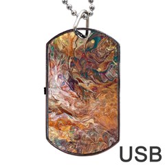 Brown Bronze Blend Dog Tag Usb Flash (two Sides) by kaleidomarblingart