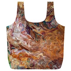 Brown Bronze Blend Full Print Recycle Bag (xxl) by kaleidomarblingart