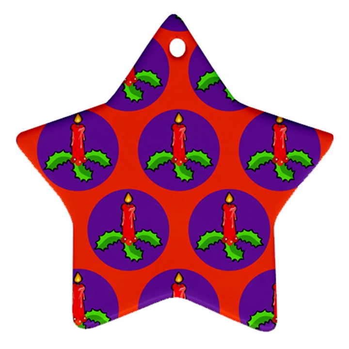 Christmas Candles Seamless Pattern Ornament (Star)