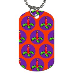 Christmas Candles Seamless Pattern Dog Tag (one Side) by Amaryn4rt