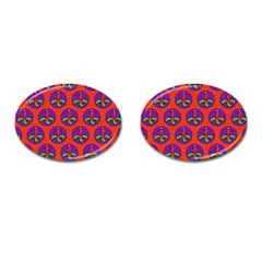 Christmas Candles Seamless Pattern Cufflinks (oval) by Amaryn4rt