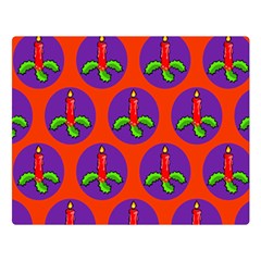 Christmas Candles Seamless Pattern Premium Plush Fleece Blanket (large)