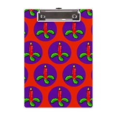 Christmas Candles Seamless Pattern A5 Acrylic Clipboard by Amaryn4rt