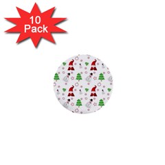 Santa Claus Snowman Christmas Xmas 1  Mini Buttons (10 Pack)  by Amaryn4rt