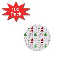 Santa Claus Snowman Christmas Xmas 1  Mini Buttons (100 Pack)  by Amaryn4rt