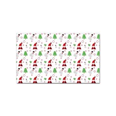 Santa Claus Snowman Christmas Xmas Sticker Rectangular (100 Pack) by Amaryn4rt