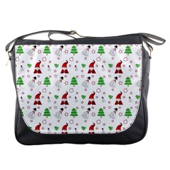 Santa Claus Snowman Christmas Xmas Messenger Bag by Amaryn4rt