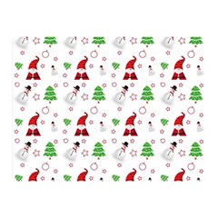 Santa Claus Snowman Christmas Xmas Two Sides Premium Plush Fleece Blanket (mini) by Amaryn4rt