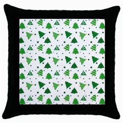 Christmas Trees Pattern Design Pattern Throw Pillow Case (black) by Amaryn4rt