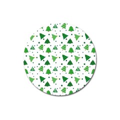 Christmas Trees Pattern Design Pattern Magnet 3  (round) by Amaryn4rt