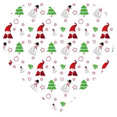 Santa Claus Snowman Christmas Xmas Wooden Puzzle Heart by Amaryn4rt