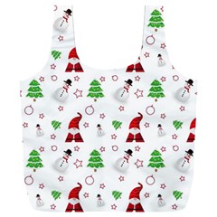 Santa Claus Snowman Christmas Xmas Full Print Recycle Bag (xxl) by Amaryn4rt