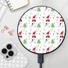 Santa Claus Snowman Christmas Xmas Wireless Fast Charger(black) by Amaryn4rt