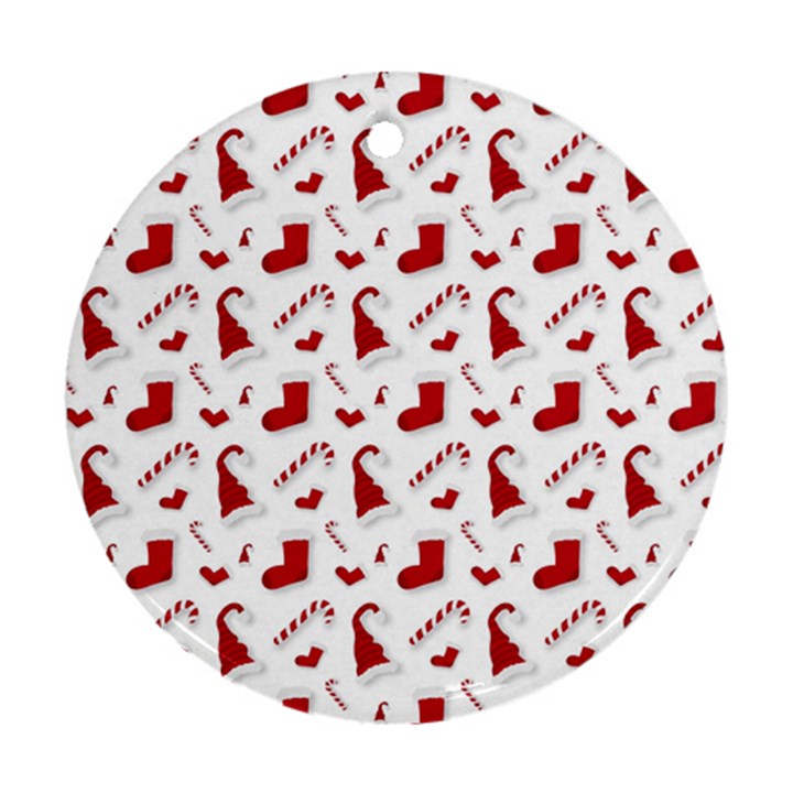 Christmas Template Advent Cap Round Ornament (Two Sides)