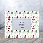 Santa Claus Snowman Christmas Xmas White Tabletop Photo Frame 4 x6  Front