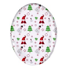 Santa Claus Snowman Christmas Xmas Oval Glass Fridge Magnet (4 Pack) by Amaryn4rt