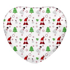 Santa Claus Snowman Christmas Xmas Heart Glass Fridge Magnet (4 Pack) by Amaryn4rt