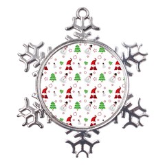 Santa Claus Snowman Christmas Xmas Metal Large Snowflake Ornament by Amaryn4rt