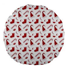 Christmas Template Advent Cap Large 18  Premium Flano Round Cushions by Amaryn4rt