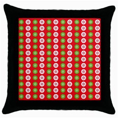 Festive Pattern Christmas Holiday Throw Pillow Case (black) by Amaryn4rt