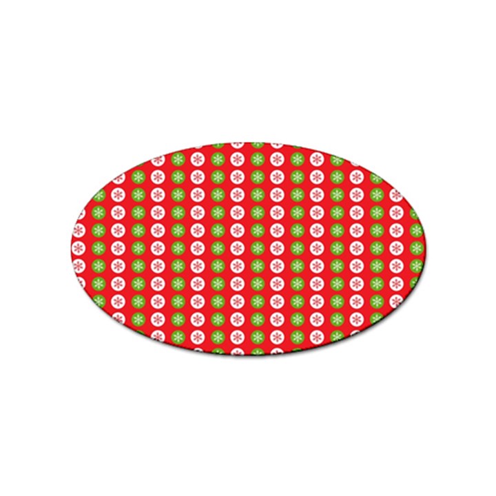 Festive Pattern Christmas Holiday Sticker Oval (10 pack)