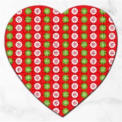 Festive Pattern Christmas Holiday Jigsaw Puzzle (heart) by Amaryn4rt