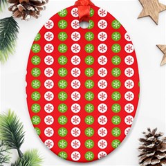 Festive Pattern Christmas Holiday Oval Ornament (two Sides) by Amaryn4rt