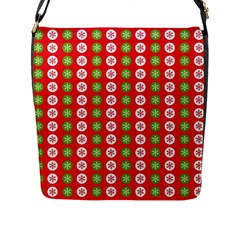 Festive Pattern Christmas Holiday Flap Closure Messenger Bag (l) by Amaryn4rt