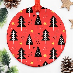 Christmas Christmas Tree Pattern Ornament (round) by Amaryn4rt