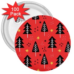 Christmas Christmas Tree Pattern 3  Buttons (100 Pack)  by Amaryn4rt