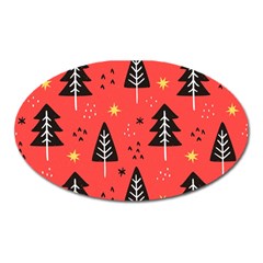 Christmas Christmas Tree Pattern Oval Magnet by Amaryn4rt