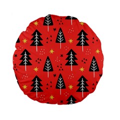 Christmas Christmas Tree Pattern Standard 15  Premium Flano Round Cushions by Amaryn4rt