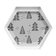 Christmas Christmas Tree Pattern Hexagon Wood Jewelry Box by Amaryn4rt