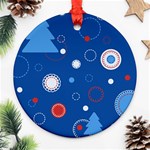 Christmas Pattern Tree Design Ornament (Round) Front