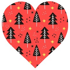 Christmas Christmas Tree Pattern Wooden Puzzle Heart by Amaryn4rt