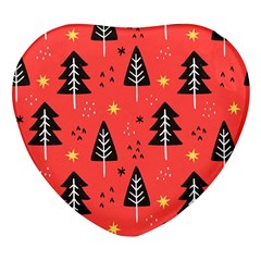 Christmas Christmas Tree Pattern Heart Glass Fridge Magnet (4 Pack) by Amaryn4rt