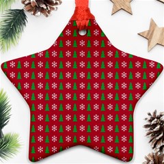 Snowflake Christmas Tree Pattern Ornament (star) by Amaryn4rt