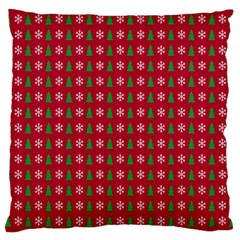 Snowflake Christmas Tree Pattern Large Cushion Case (two Sides) by Amaryn4rt