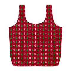 Snowflake Christmas Tree Pattern Full Print Recycle Bag (l) by Amaryn4rt