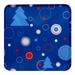 Christmas Pattern Tree Design Square Glass Fridge Magnet (4 Pack) by Amaryn4rt