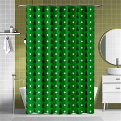 Green Christmas Tree Pattern Background Shower Curtain 48  X 72  (small)  by Amaryn4rt