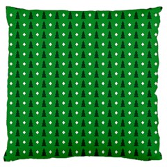 Green Christmas Tree Pattern Background Large Cushion Case (two Sides) by Amaryn4rt