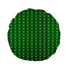 Green Christmas Tree Pattern Background Standard 15  Premium Flano Round Cushions by Amaryn4rt