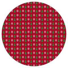 Snowflake Christmas Tree Pattern Round Trivet by Amaryn4rt