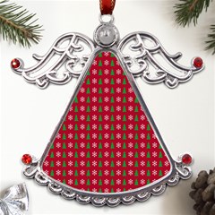 Snowflake Christmas Tree Pattern Metal Angel With Crystal Ornament by Amaryn4rt